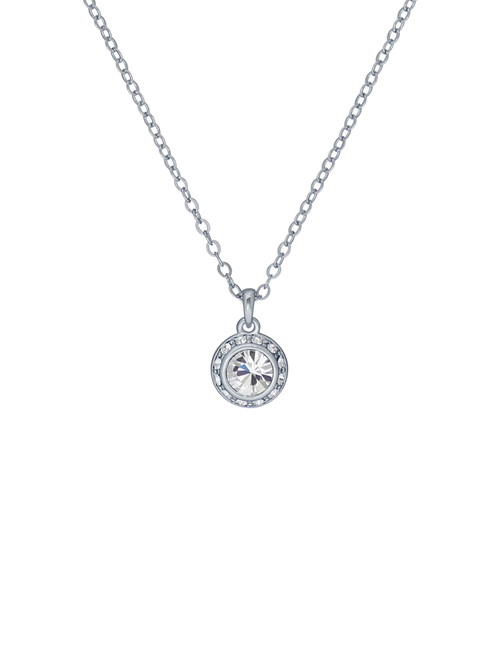 Ted Baker London Soltell Solitaire Sparkle Crystal Necklace For Women (Silver/Crystal)