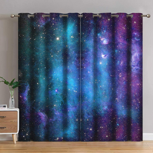 Jekeno Galaxy Blackout Curtains Outer Space Nebula Universe Starry Sky Night Print Grommet Window Drapes 2 Panel Set, 52"x63" Jekeno Galaxy Blackout Curtains Outer Space Nebula Universe Starry Sky Night Print Grommet Window Drapes 2 Panel Set, 52"x63"