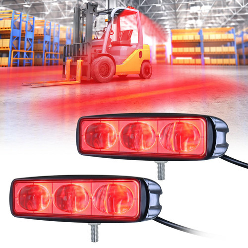 eTzone LED Forklift Safety Lights Red LED Linear Forklift Lights Warehouse Hazardous Area Warning Lights 30W DC 12V-80V
