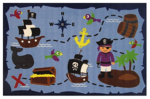 Ahoy Matey Pirate Treasure 39"x58" Area Rug Ahoy Matey Pirate Treasure 39"x58" Area Rug