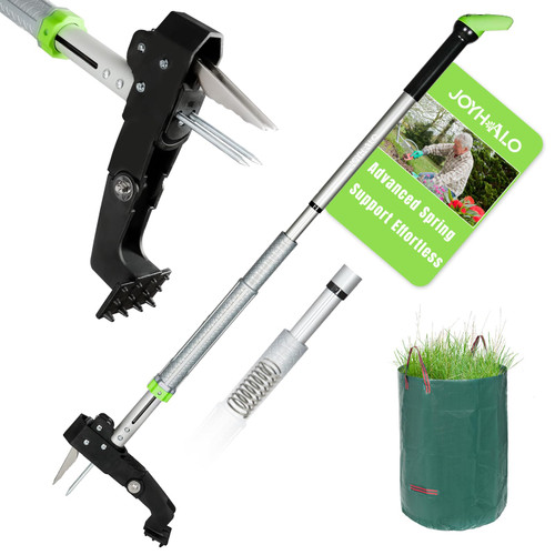 joyhalo 46" Weed Puller Tool Stand Up Heavy Duty Weeder, Weed Puller Tool with Long Handle Adjustable Weeding Tool for Lawn Yard Dandelion Picker, Standing Weed Puller and Root Remover
