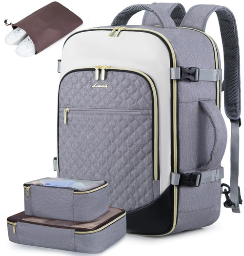 LOVEVOOK Large Travel Laptop Backpack for Women, 40L Carry On Backpack Flight Approved,Waterproof Suitcase Backpacks with 3 Packing Cubes, Daypack Business College Weekender Overnight