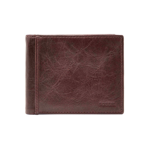 Fossil Men's Ingram Leather RFID-Blocking Bifold with Flip ID Wallet, Brown, (Model: ML3784200)