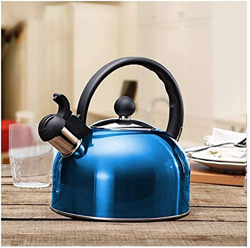 EIERFSKIOT stovetop kettle tea pots for stove top stainless steel tea kettle Whistling Kettle Stovetop Household Kettle,Stainless Steel 2L Camping Household Kettle Stove Whistling Water Gas Teapot(Col