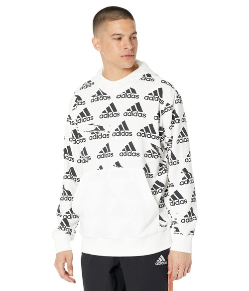 adidas Men's Essentials Brandlove Hoodie, White, Large