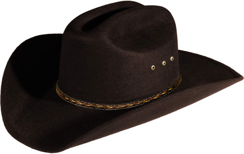 Enimay Western Cowboy & Cowgirl Hat Pinch Front Wide Brim Style (Large/X-Large, Brown Felt)