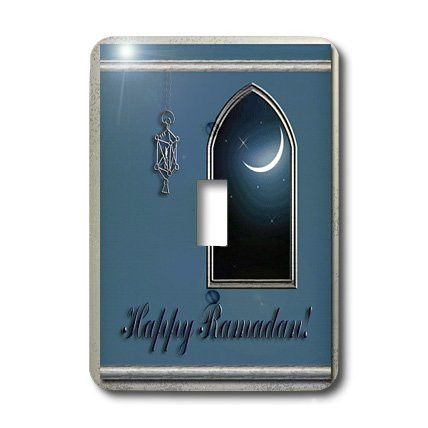 3dRose lsp_22457_1 Ramadan Lantern with Moon In The Window - Single Toggle Switch