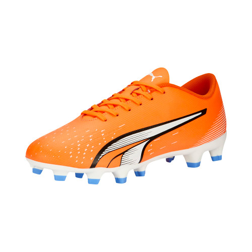 PUMA Women's ULTRA PLAY FIRM GROUND/ARTIFICIAL GROUND Soccer Cleat, Ultra Orange-PUMA White-Blue Glimmer, 7.5