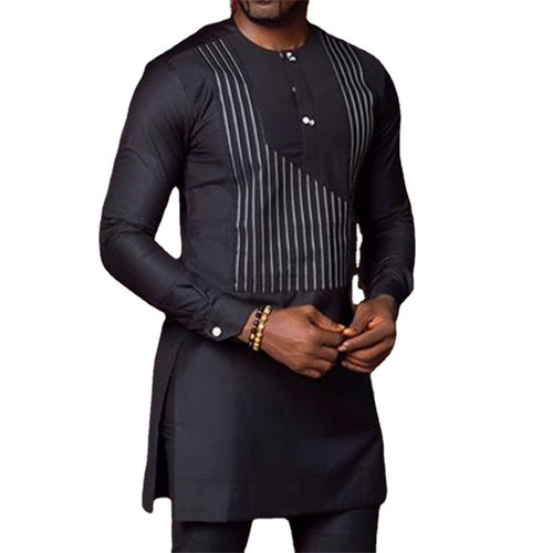 VIVICOLOR African Men Clothing Set 2 Pieces Long Sleeve Shirt & Pant African Dashiki Shirt & Pants Outfit Clothing