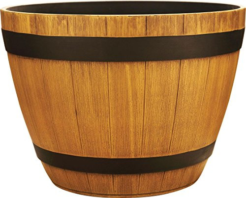 Southern Patio HDR-012245 Wine Barrel Planters, 15-Inches, Natural Oak (Assorted 12)