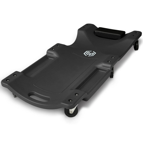 Magshion Rolling Garage with Padded Headrest, Shop Creeper 40" Mechanic Cart with Double Tool Tray and 6 Casters, 330 lbs Capacity Lightweight Automotive Creeper, (Black)