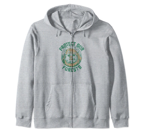 Star Wars Ewok Protect Our Forests Transparent Earth Day Zip Hoodie