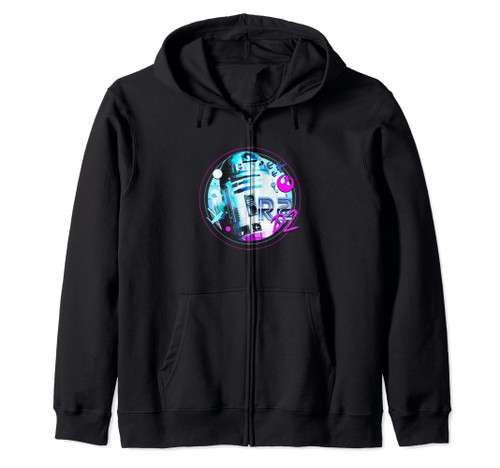 Star Wars R2-D2 Spray Paint Transparent Circle Zip Hoodie
