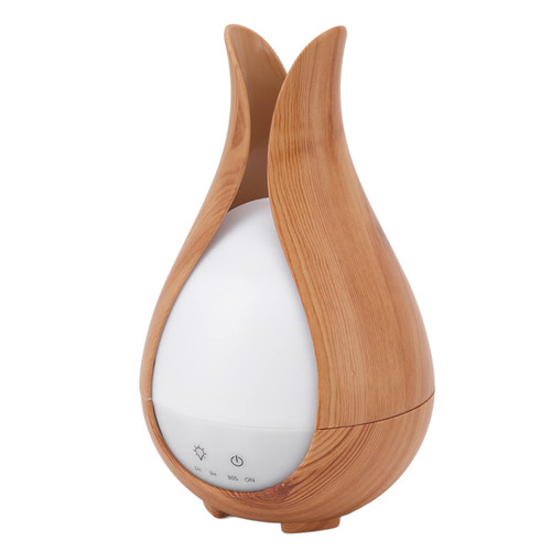 Finoti Wood Grain Humidifier, 35db Silent Humidification 100-240V 7 Color LED Lights Practical Aromatherapy Diffuser 200ml Capacity for Office Humidifier
