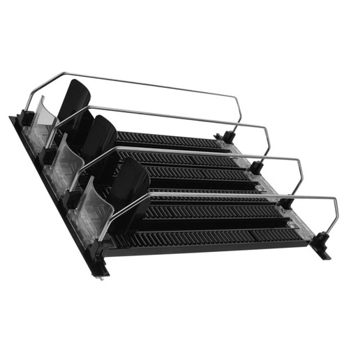 SOLUSTRE 3pcs drink pusher bottle can organizer drink shelf pusher machine fridge drink organizer soda holder for refrigerator supermarket drink puller freezer soda bottle Stainless steel