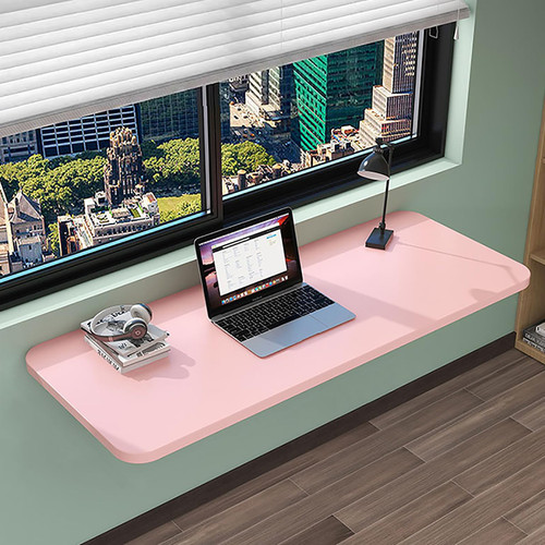 Wall Mounted Desk, Folding Work Table, Small Space Hanging Desk, Wall Desk Fold Down, Wall Mounted Desk, for Small Space, Perfect Addition to Home/Office/Kitchen & Dining Room 52*25cm/20.4*9.8in pink