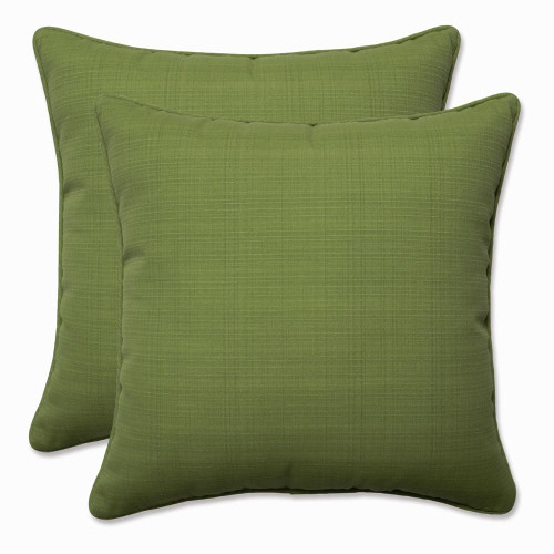 Pillow Perfect Forsyth Solid Indoor/Outdoor Small Throw Pillow Plush Fill, Weather and Fade Resistant, Small Throw - 16.5" x 16.5", Green, 2 Count