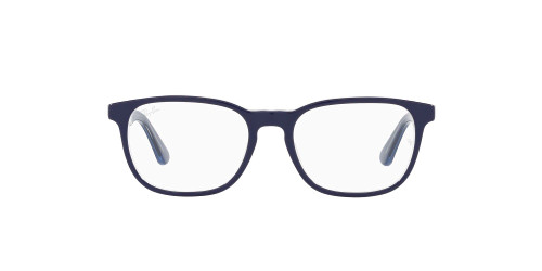 Ray-Ban Junior Ry1592 Square Prescription Eyewear Frames, Blue on Transparent/Demo Lens, 46 mm