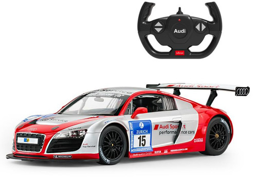 PowerTRC 1:14 Remote Control Audi R8 LMS Performance Model with LED Lights | RC Electric Hobby Racing Sports Car for Boys, Girls & Adults (Red)
