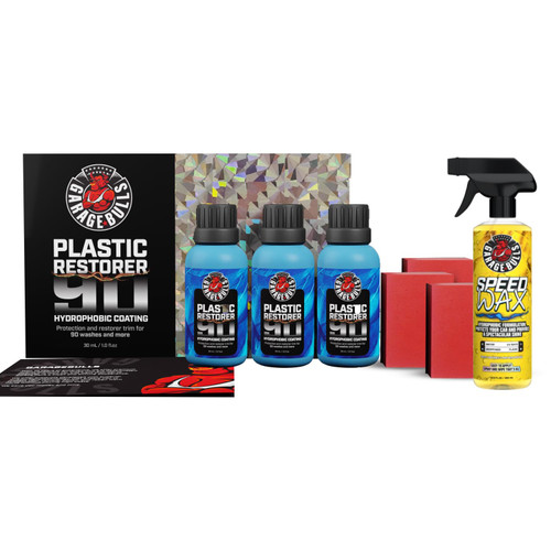garage bulls Car Plastic Restorer & Hydrophobic Trim Ceramic Coating Kit Car Accessories Long Lasting Coating 30ml, 1fl oz (3 Pack)
