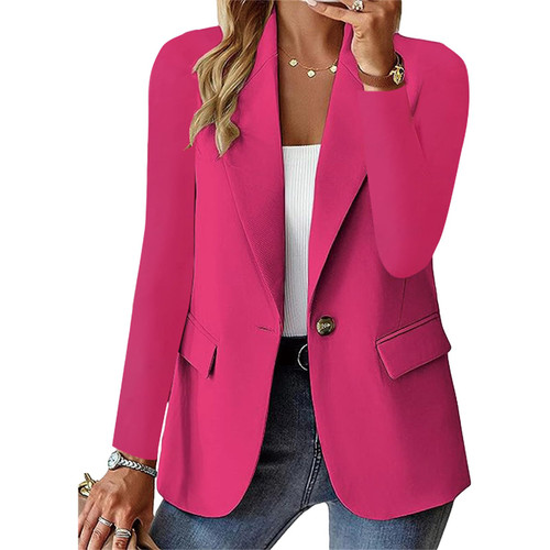 Women's Blazer Casual Bussiness Blazers Long Sleeve Button Down Blazer Jacket Solid Lapel Suite Jacket with Pockets Women's Blazer Casual Bussiness Blazers Long Sleeve Button Down Blazer Jacket Solid Lapel Suite Jacket with Pockets