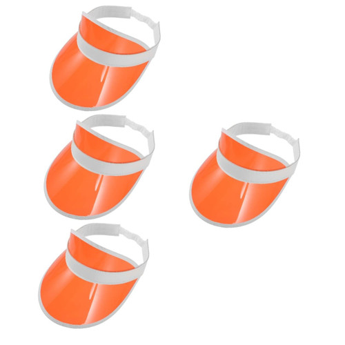 KALLORY 4pcs Sun Visor Mens Sun Hats Kids Sun Hats Adjustable Sun Hats for Women Sun Hat for Men Women Visor Men's Visors Mens Visor Hat Sun Caps for Men PVC Beach Women's Running Cap