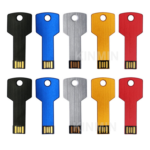 Lot 10 128MB Key Shape USB Flash Drive 128M USB 2.0 Memory Pen Stick Wholesale Bulk Pack (128MB, 5 Colors Mixed)