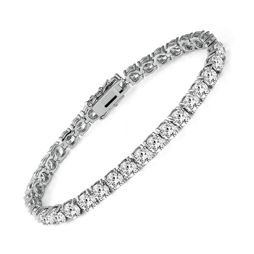 MDFUN 18k White Gold Plated CZ Tennis Bracelet, 4MM Cubic Zirconia Charm Bracelet for Women Men Boys and Girls (6.5" tennis bracelet) MDFUN 18k White Gold Plated CZ Tennis Bracelet, 4MM Cubic Zirconia Charm Bracelet for Women Men Boys and Girls (6.5" tennis bracelet)