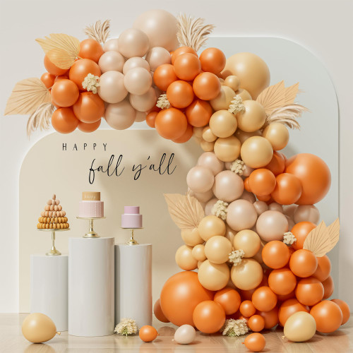 YJDFWAUT 138pcs Orange Balloon Garland Arch Kit, Burnt Orange Cream Peach Apricot Balloons for Fall Birthday Pumpkin Baby Shower Gender Reveal Bridal Shower Thanksgiving Friendsgiving Party YJDFWAUT 138pcs Orange Balloon Garland Arch Kit, Burnt Orange Cream Peach Apricot Balloons for Fall Birthday Pumpkin Baby Shower Gender Reveal Bridal Shower Thanksgiving Friendsgiving Party