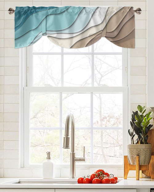 Geometric Valance Curtains, Teal Blue Valances for Windows, Tie Up Kitchen Curtains Rod Pocket Bathroom Curtains Window, Brown Abstract Kitchen Valances for Windows, Kitchen Window Curtains Over Sink Geometric Valance Curtains, Teal Blue Valances for Windows, Tie Up Kitchen Curtains Rod Pocket Bathroom Curtains Window, Brown Abstract Kitchen Valances for Windows, Kitchen Window Curtains Over Sink