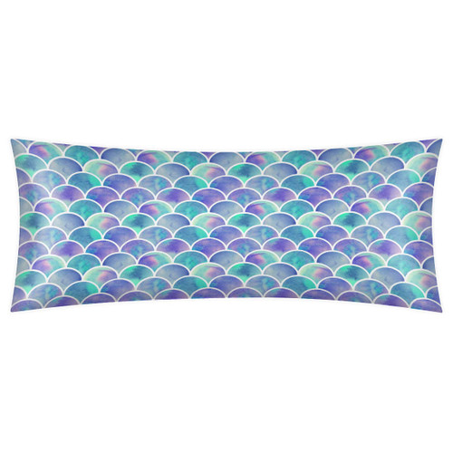 Satin Body Pillow Pillowcase for Hair and Skin Turquoise Purple Mermaid Long Body Pillow Case Cover 21x54 Soft Breathable Body Pillow Cases