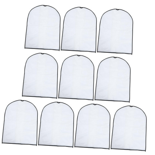 LABRIMP 10pcs Clothing Dust Cover Hanging Clothes Bags Closet Coat Covers Clothes Cover Travel Clear Cloth Cover Wardrobe Hanging Bag Overcoat Cover Storage Eva White Suit Cover
