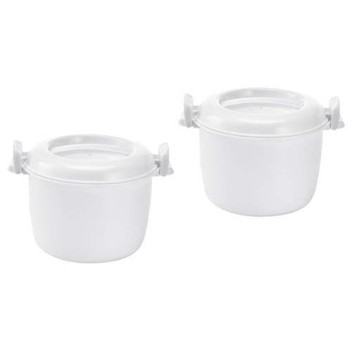 2pcs Rice Cooker for Microwave Oven Microwave Cooker Microwave Rice Cooker Cookware for Microwave Oven White Dedicated Micro-wave Oven re-usable