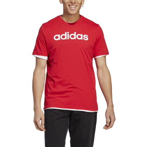 adidas mens Essentials Single Jersey Linear Embroidered Logo T-shirt T Shirt, Better Scarlet, X-Small US adidas mens Essentials Single Jersey Linear Embroidered Logo T-shirt T Shirt, Better Scarlet, X-Small US
