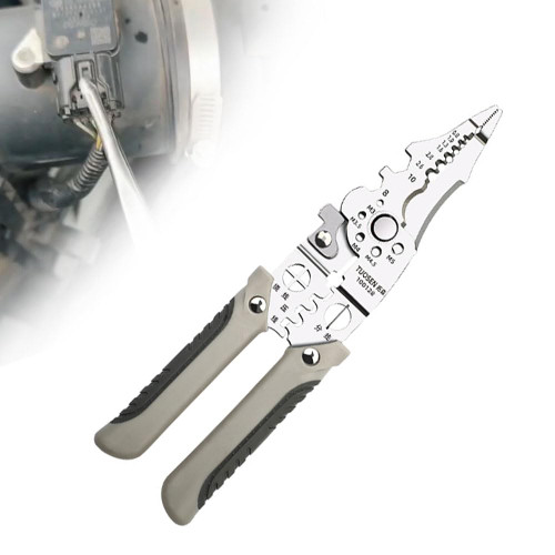 2024 New Multifunctional Wire Stripper Crimper Cable Cutter Pliers, Multi-purpose Professional Wire Stripping Tool, Cable Stripper Wire Stripper and Crimping Tool for Home Works (1)