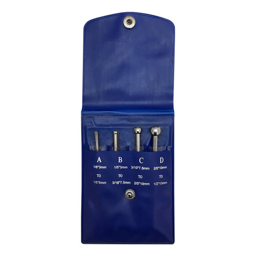 Prolinemax 4 Pc Telescopic Small Hole Bore Gauge Set Ball Type Metal Gage 1/8"-1/2"