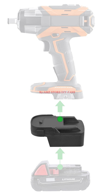 LQ-18RY Adapter Suitable for Ridgid 18v (NOT 18v Advanced-Series) Cordless Tools Used with Milwaukee M18 RED Lithium Batteries-Adapter Only, Black (ML-RD)
