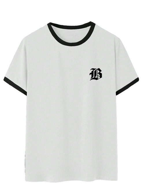 SOLY HUX Men's Letter Print Tee Short Sleeve Crewneck Casual T Shirts Tops White Letter L SOLY HUX Men's Letter Print Tee Short Sleeve Crewneck Casual T Shirts Tops White Letter L