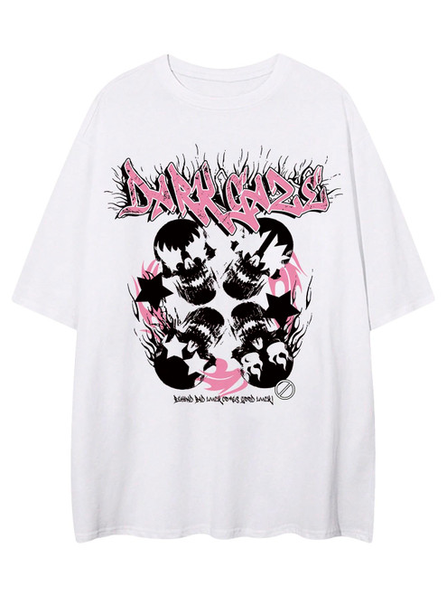 SOLY HUX Men's Y2k Graphic Tees Letter Skull Print Short Sleeve Gothic T Shirt Tops White Letter M SOLY HUX Men's Y2k Graphic Tees Letter Skull Print Short Sleeve Gothic T Shirt Tops White Letter M