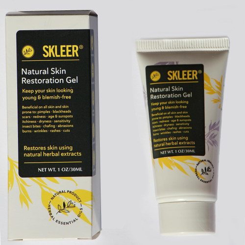 SKLEER - Natural Skin Restoration Gel - All Skin Types - For Better Looking Skin (1 Ounce (Pack of 1))