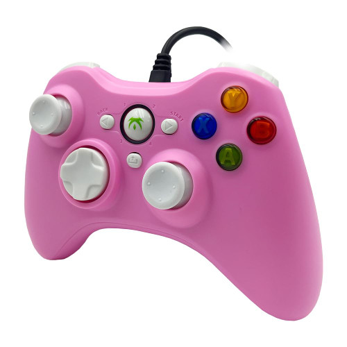 DYONDER Wired PC Controller,Game Controller Joystick with Dual-Vibration Turbo and Hall Trigger Buttons for Windows PC/ PS3/ Android TV Box/Tesla(Pink)