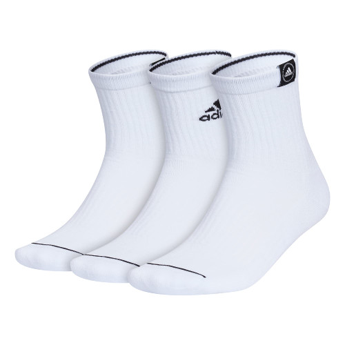 adidas Men's Cushioned Sport High Quarter Socks with Arch Compression (3-Pair), White/Black, Large adidas Men's Cushioned Sport High Quarter Socks with Arch Compression (3-Pair), White/Black, Large