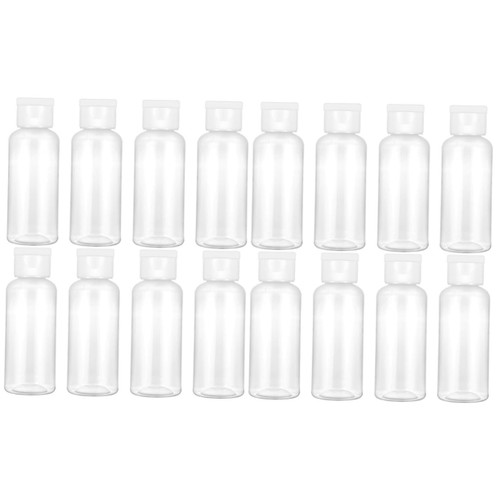 Balacoo 16 Pcs Clear Container Mini Squeeze Bottle Sample Containers Toiletries Cosmetic Bottle Clamshell Bottle Liquid Bottled Travel White