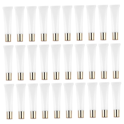 Housoutil 50pcs Lip Gloss Lip Glaze Tube Empty Lip Gloss Lip Gloss Tubes Empty Pencil Lip Gloss Tubes Clear Lip Gloss Tube Lip Gloss Squeeze Tube Mouth Cover Earth Tones Plastic