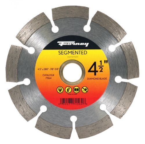Forney 71564 Diamond Cut-Off Blade with 5/8-Inch Through 7/8-Inch Arbor, Segmented, 4-1/2-Inch