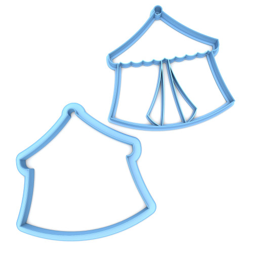 Sweet Prints Inc Set of 2 Circus Tent Cookie Cutter - Dishwasher Safe (3")