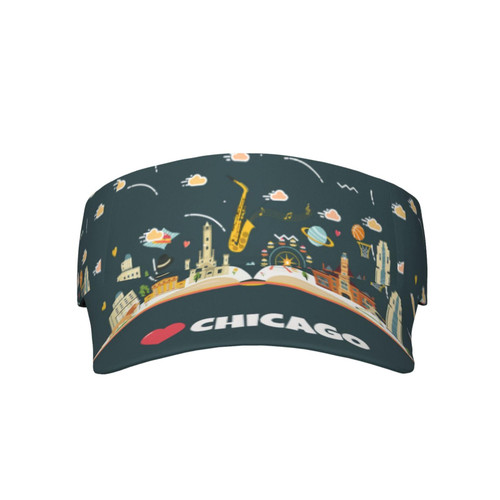 Chicago Empty Top Cap Chicago Flag Baseball Cap Sport Sun Visors Adjustable Cap Chicago Sun Hats Flag Hat