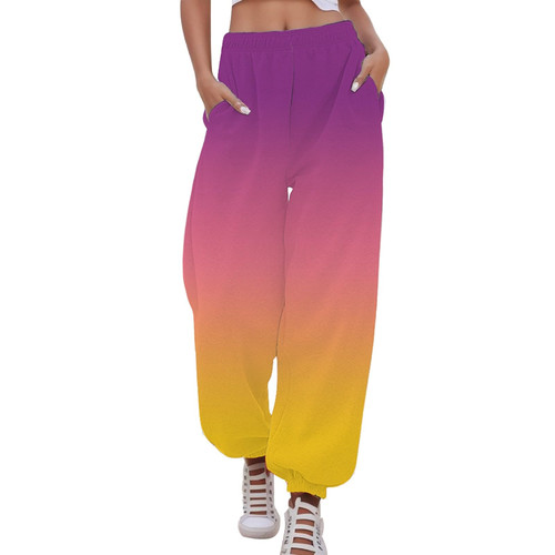 Bblulu Baggy Sweatpants Women Tapered Running Sweatpants Lightweight Drawstring Pants Joggers Workout Pants Purple