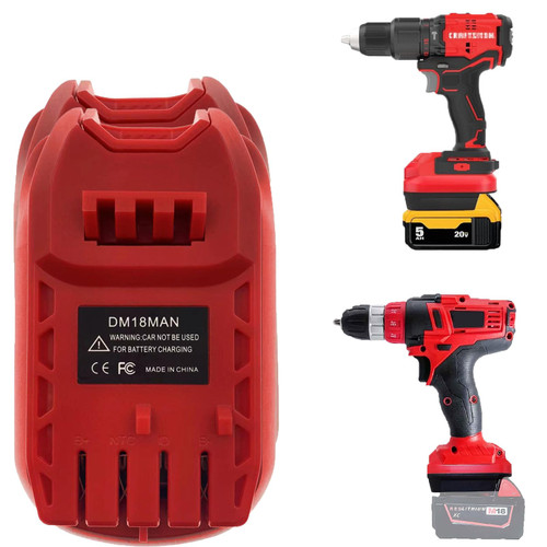 DM18MAN Converter for Dewalt & for Milwaukee to Craftsman Battery Adapter, Fit for Dewalt 18v-20v & for Milwaukee 18v M18 Lithium Batteries, Work for Craftsman V20 Series 20V MAX cordless Tool