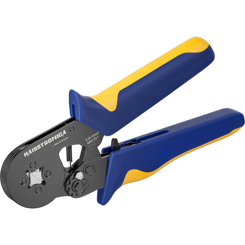 Haisstronica Ferrule Crimping Tool,Quadrilateral Self-adjustable Ratchet Square Crimper Tool Pliers for AWG 23-7 Ferrule Crimp Wire Ends Terminals